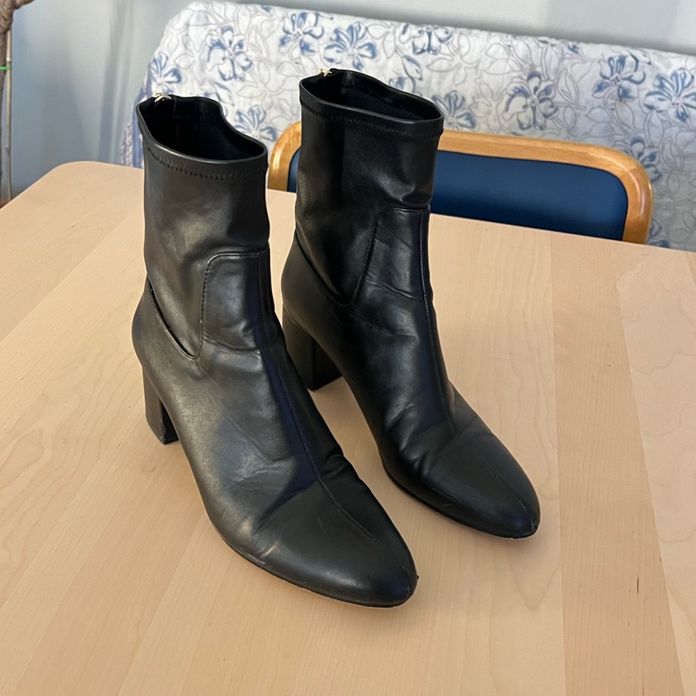 Zara Mid Heel Black Boots sz 38